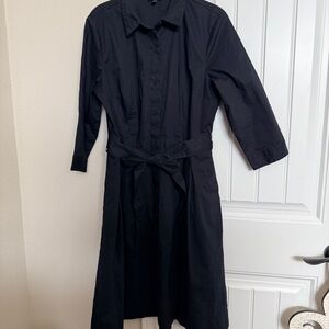 Talbots Classic Black Shirt Dress Size 10 Petite